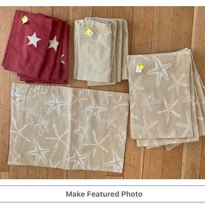 12 napkins and 6 placemats. NEW!